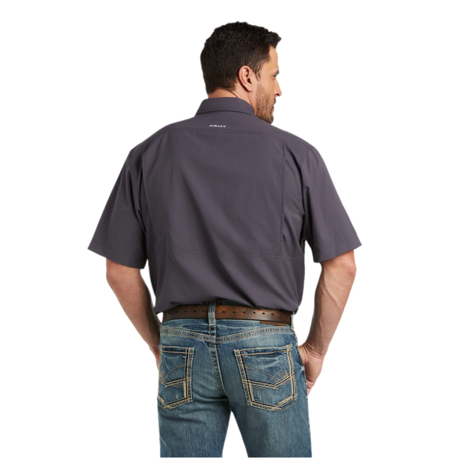 Ariat® Men's VENTTEK™ Woven Charcoal Grey Button Down Shirt 10034961 2 Ariat® Men's VENTTEK™ Woven Charcoal Grey Button Down Shirt 10034961 - Image 2
