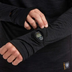 Ariat® Men's Rebar Gridwork Black Balaclava Baselayer Top 10037674 -Western Edge Men Sales Store 10037674 02