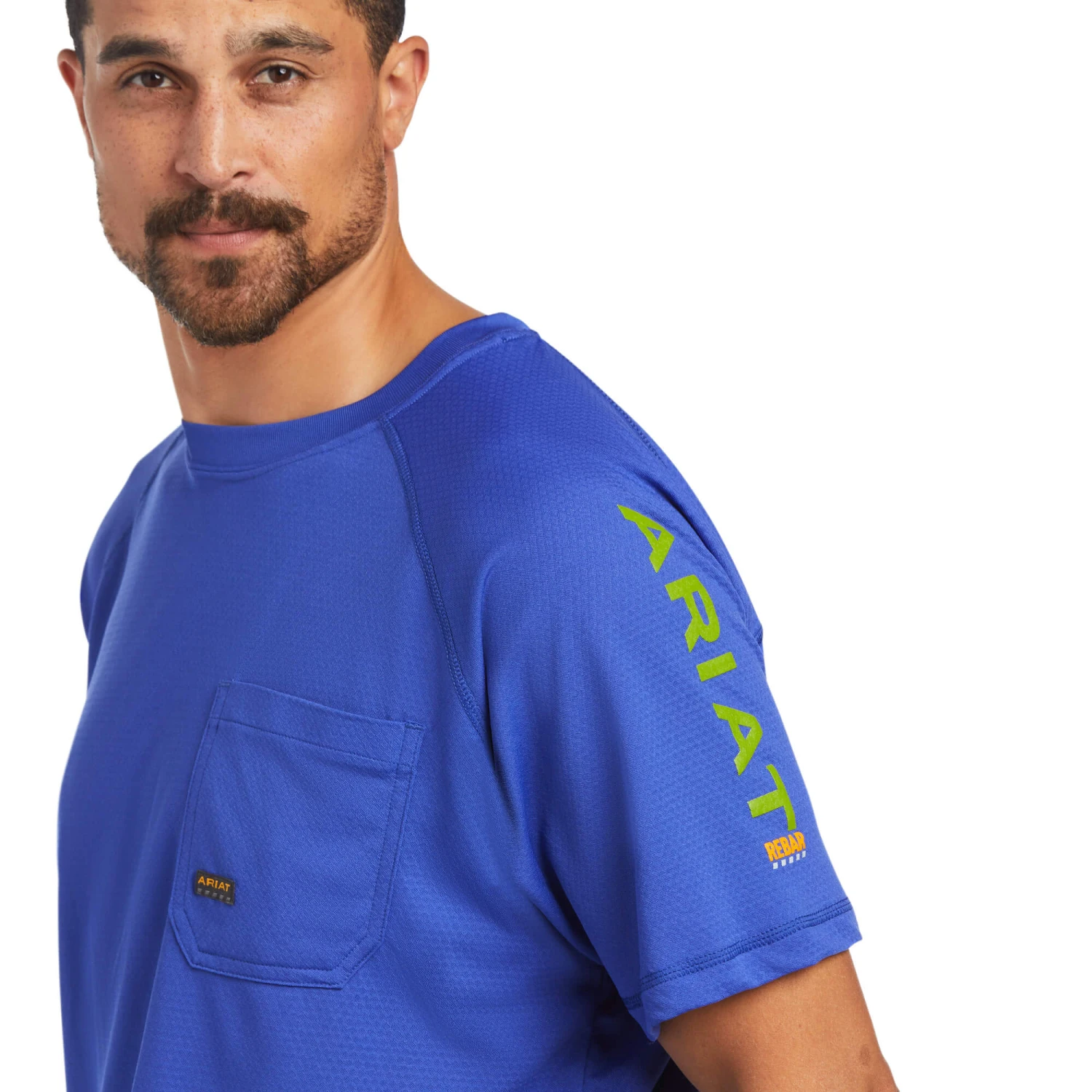 Ariat® Men's Rebar Heat Fighter Short Sleeve Blue T-Shirt 10039462 4 Ariat® Men's Rebar Heat Fighter Short Sleeve Blue T-Shirt 10039462 - Image 4