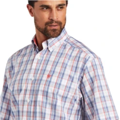 Ariat® Men's Wrinkle Free Nasir White Button Down Shirt 10040545 -Western Edge Men Sales Store 10040545c