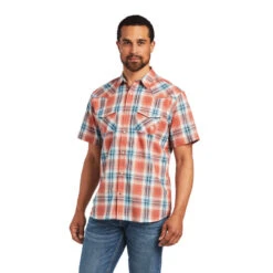 Ariat® Men's Hawk Retro Ginger Spice Short Sleeve Snap Shirt 10040647