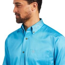 Ariat Men's Classic Team Logo Twill Riviera Button Down Shirt 10040657 -Western Edge Men Sales Store 10040657E