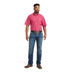 Ariat Men's Bright Rose Pro Series Snap Shirt 10040778 -Western Edge Men Sales Store 10040778 full