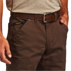 Ariat® Men's Rebar M5 DuraStretch™ Washed Twill Dungaree Pants 10041064 -Western Edge Men Sales Store 10041064b