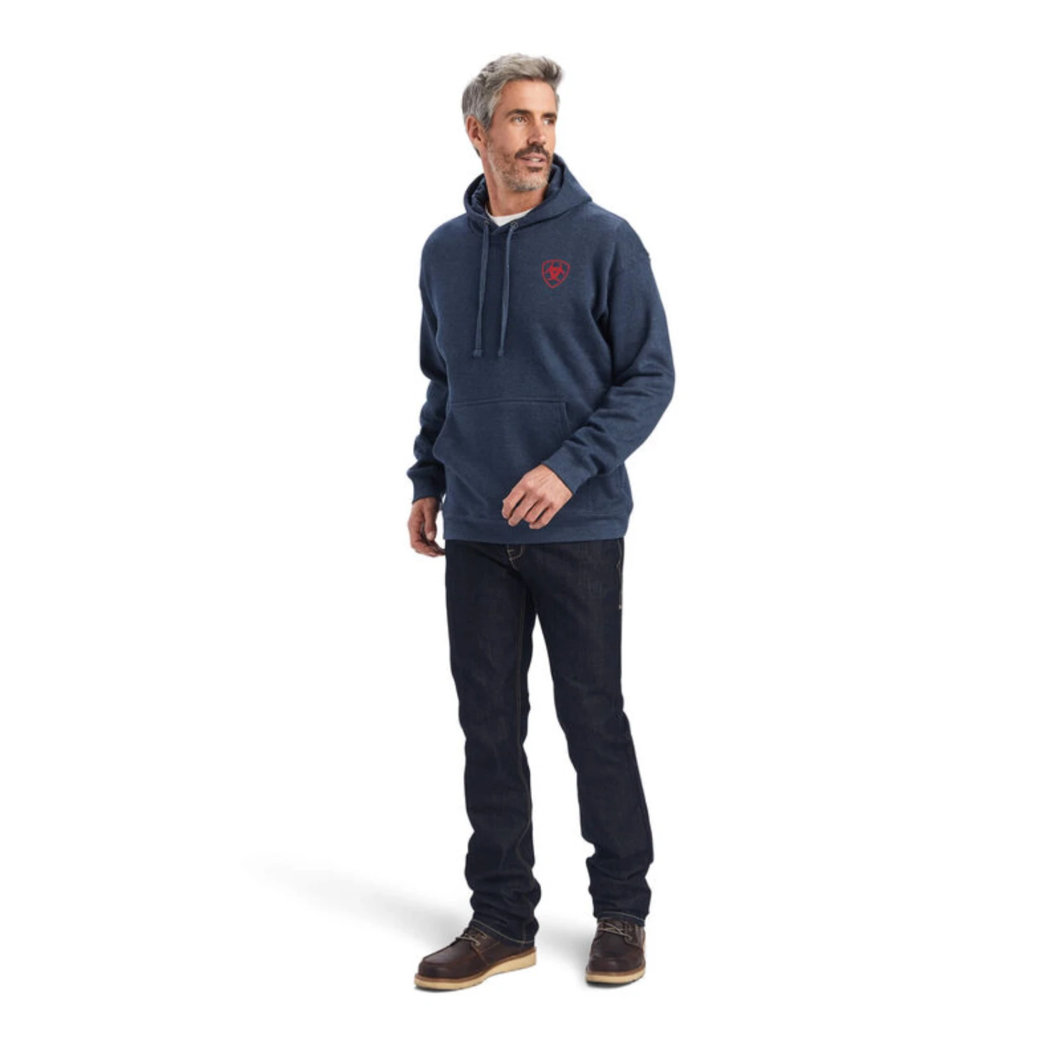 Ariat® Men's "US Of A" Navy Heather Blue Sweatshirt 10041715 4 Ariat® Men's "US Of A" Navy Heather Blue Sweatshirt 10041715 - Image 4