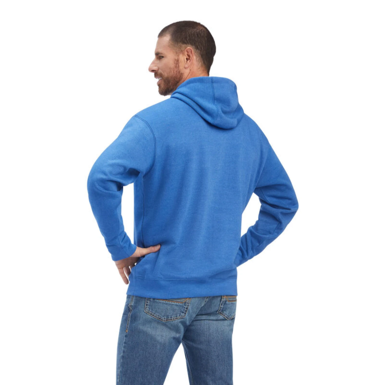 Ariat® Men's Land Of The Free Classic Blue Heather Pullover Hoodie 10041718 2 Ariat® Men's Land Of The Free Classic Blue Heather Pullover Hoodie 10041718 - Image 2