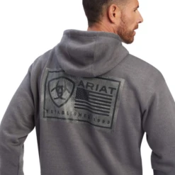 Ariat® Men's EST Block Charcoal Grey Pullover Hoodie 10041723 6 Ariat® Men's EST Block Charcoal Grey Pullover Hoodie 10041723 -Western Edge Men Sales Store 10041723a
