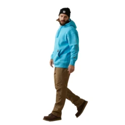 Ariat® Men's Rebar Roughneck Heather Blue Pullover Hoodie 10043362 -Western Edge Men Sales Store 10043362c