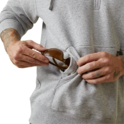 Ariat® Men's Rebar Workman 1/4 Zip Heather Grey Hoodie 10043367 8 Ariat® Men's Rebar Workman 1/4 Zip Heather Grey Hoodie 10043367 -Western Edge Men Sales Store 10043367e