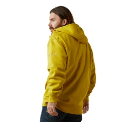 Ariat® Men's Rebar Workman Full Zip Moss Green Hoodie 10043480 -Western Edge Men Sales Store 10043480b