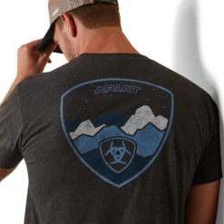 Ariat® Men's Logoscape Charcoal Heather Graphic T-Shirt 10044775 -Western Edge Men Sales Store 10044775c