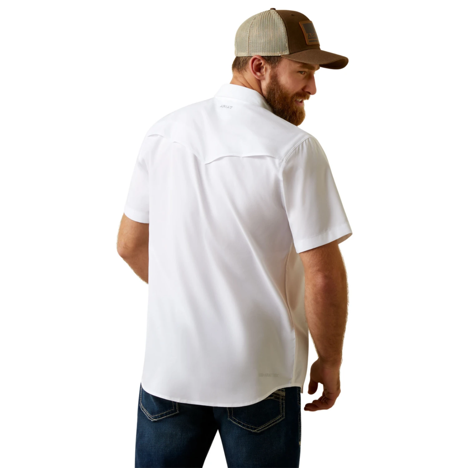 Ariat® Men's VentTEK™ Western Fitted White Button Down Shirt 10045037 4 Ariat® Men's VentTEK™ Western Fitted White Button Down Shirt 10045037 - Image 4