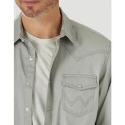 Wrangler® Retro Premium Modern Fit Grey Western Snap Shirt 112314971 6 Wrangler® Retro Premium Modern Fit Grey Western Snap Shirt 112314971 -Western Edge Men Sales Store 112314971 2 ea02387d 4f64 4114 b8c8 3395ee313c12