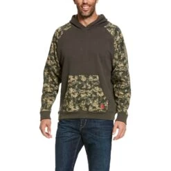 Ariat® Men's FR DuraStretch Patriot Sage Green Camo Hoodie 10027911