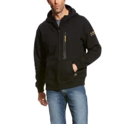 Ariat® Men's Rebar Workman Black Full Zip Hoodie 10023937