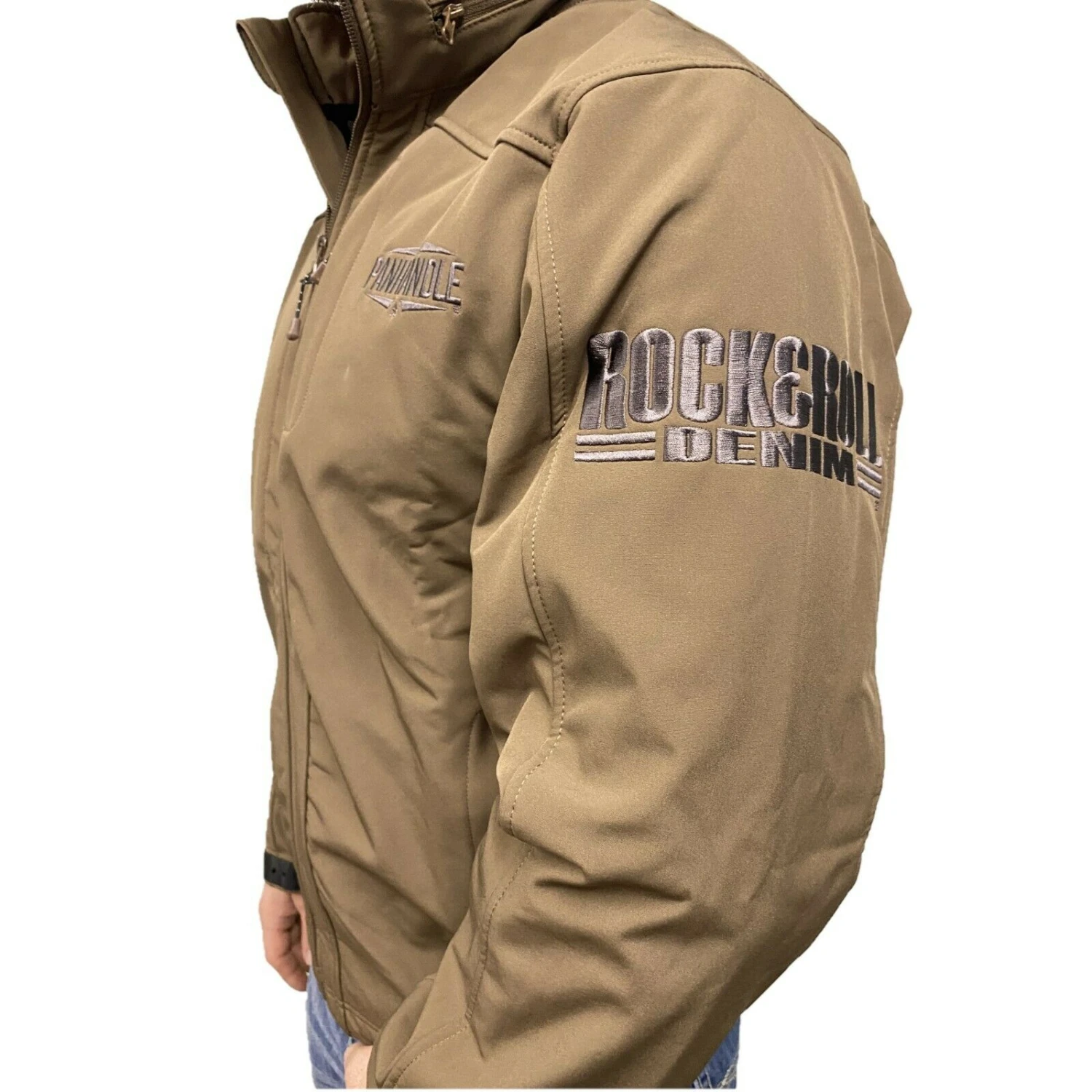 Powder River Outfitters Men's Brown Softshell Logo Jacket 92-9645-24 2 Powder River Outfitters Men's Brown Softshell Logo Jacket 92-9645-24 - Image 2
