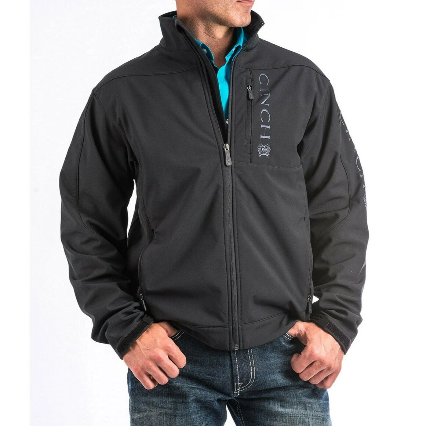 Cinch Men's Black Solid Bonded Jacket MWJ1009000 1 Cinch Men's Black Solid Bonded Jacket MWJ1009000