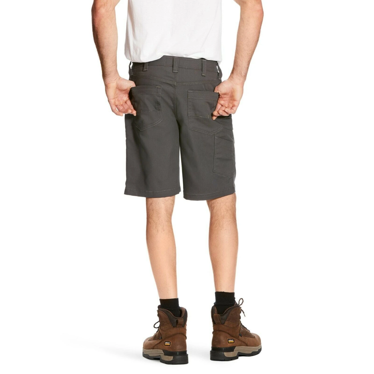Ariat® Men's Rebar Stretch Grey Utility Shorts 10025989 2 Ariat® Men's Rebar Stretch Grey Utility Shorts 10025989 - Image 2