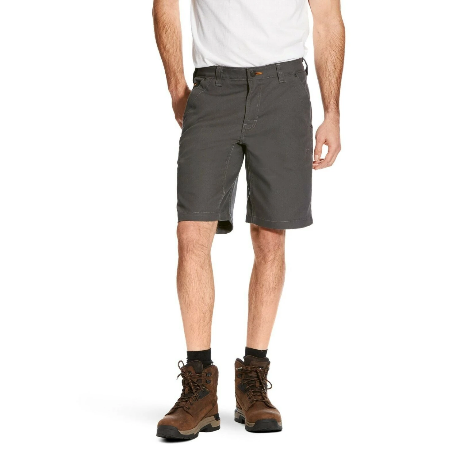 Ariat® Men's Rebar Stretch Grey Utility Shorts 10025989 1 Ariat® Men's Rebar Stretch Grey Utility Shorts 10025989