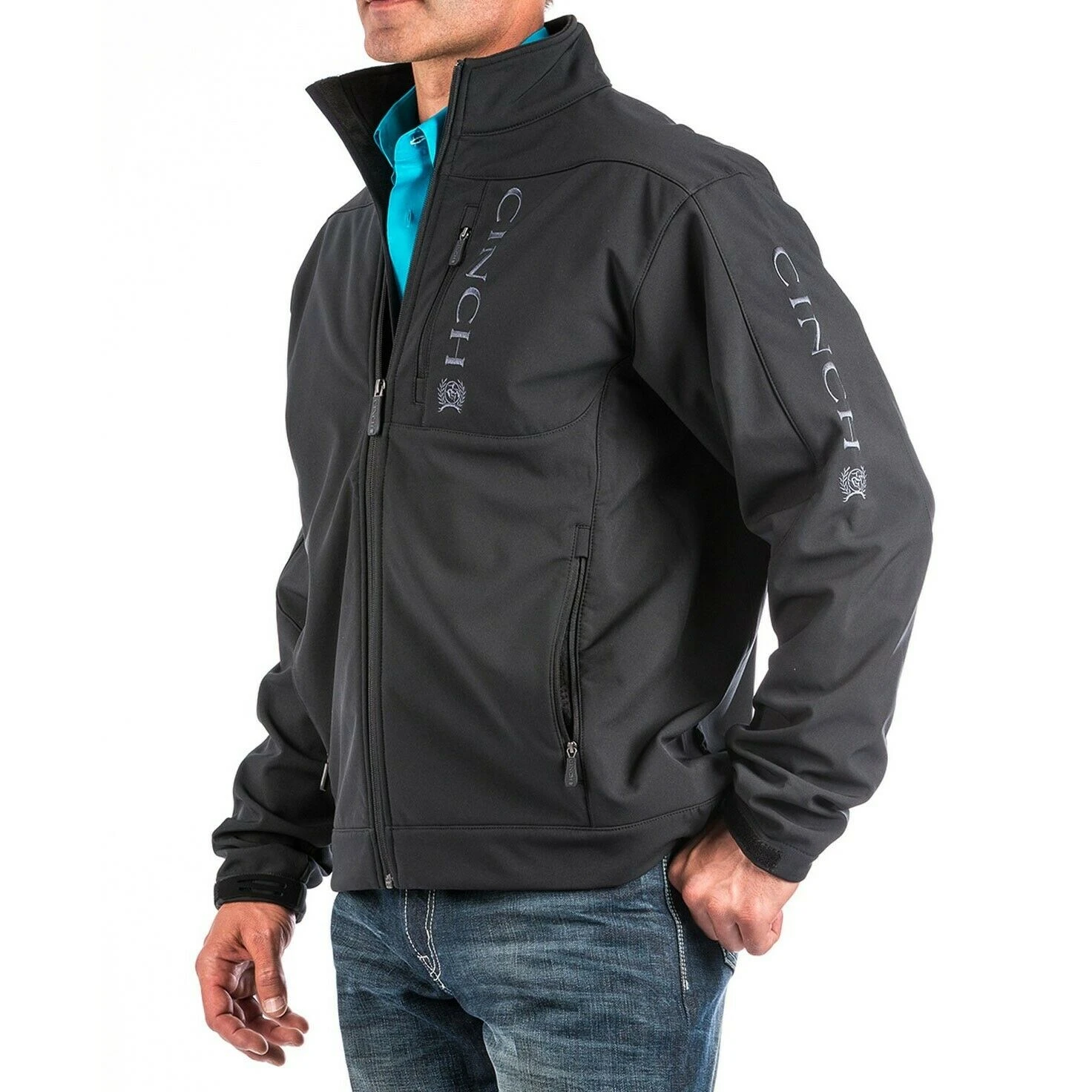 Cinch Men's Black Solid Bonded Jacket MWJ1009000 2 Cinch Men's Black Solid Bonded Jacket MWJ1009000 - Image 2