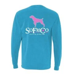 Southern Fried Cotton Polka Pointer Lagoon LS T-Shirts SFM30283