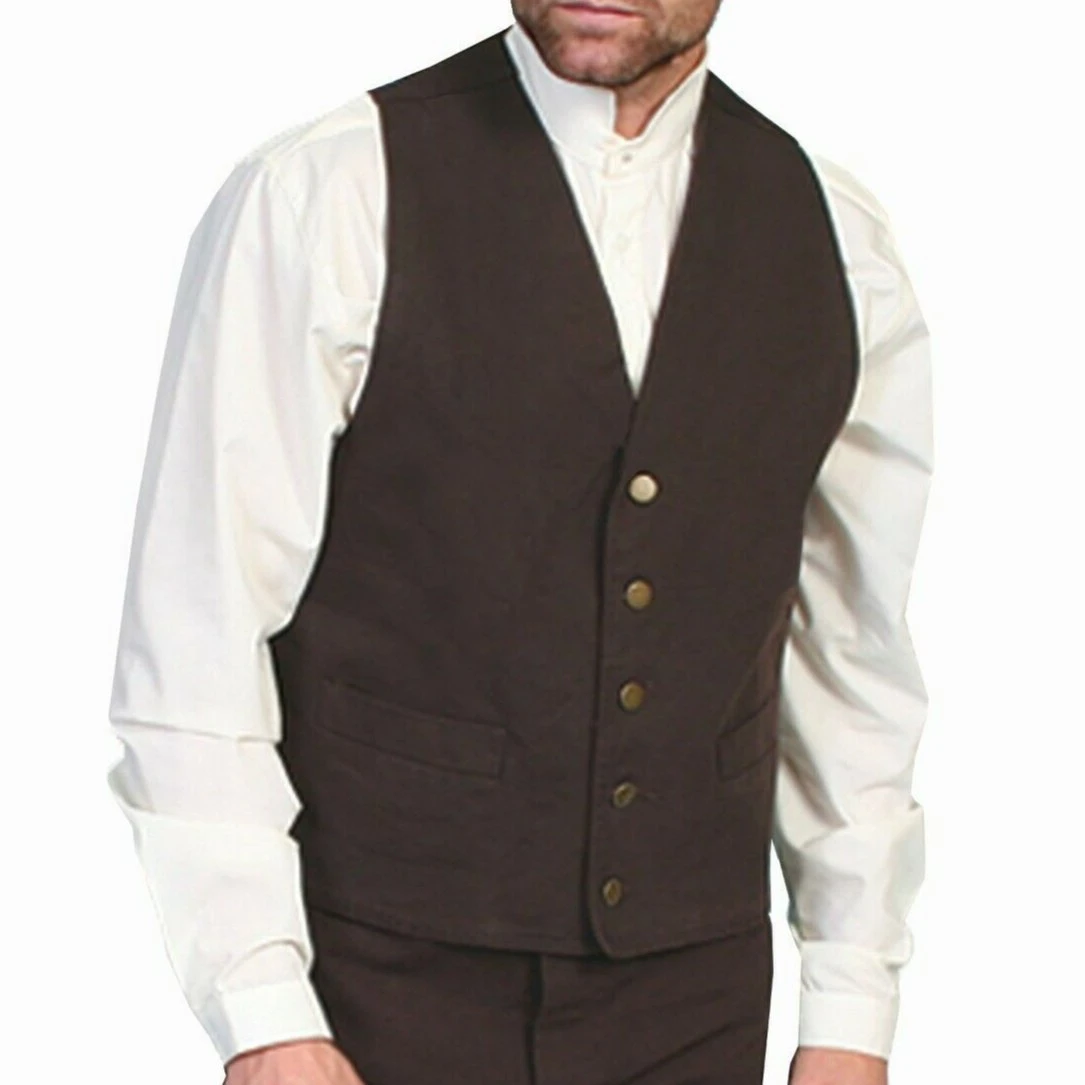 Scully Men's Classic Canvas Walnut Western Vest RW041N-WAL 1 Scully Men's Classic Canvas Walnut Western Vest RW041N-WAL