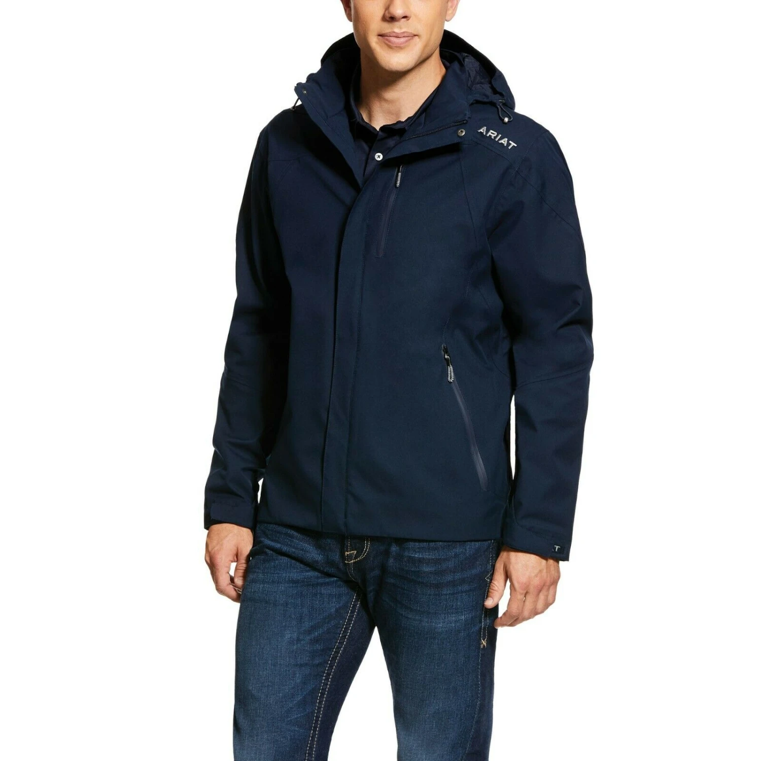 Ariat® Men's Coastal H2O Navy Blue Waterproof Hooded Jacket 10030340 1 Ariat® Men's Coastal H2O Navy Blue Waterproof Hooded Jacket 10030340