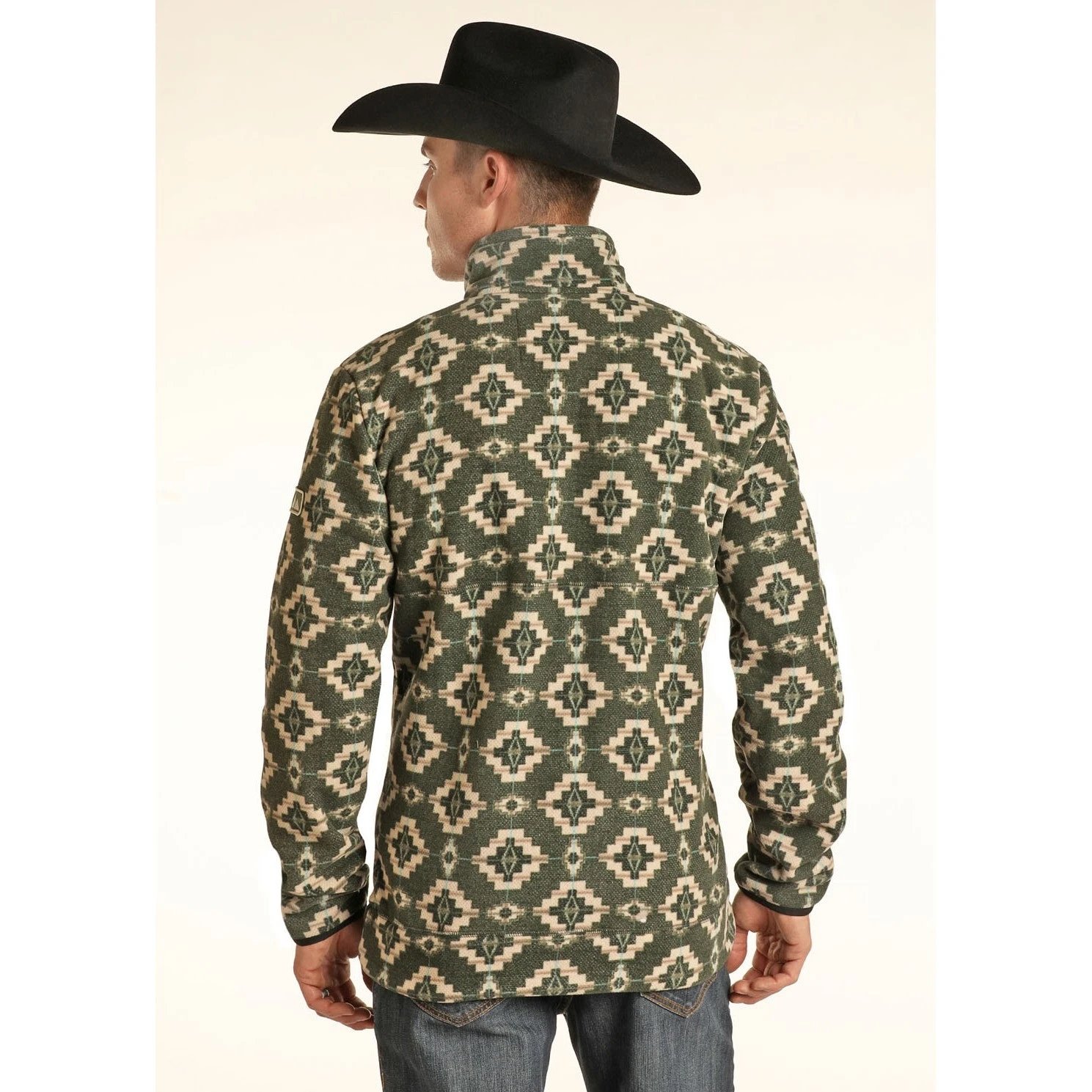 Powder River Outfitters Men's Aztec Knit Olive Pullover 91-1041-31 2 Powder River Outfitters Men's Aztec Knit Olive Pullover 91-1041-31 - Image 2