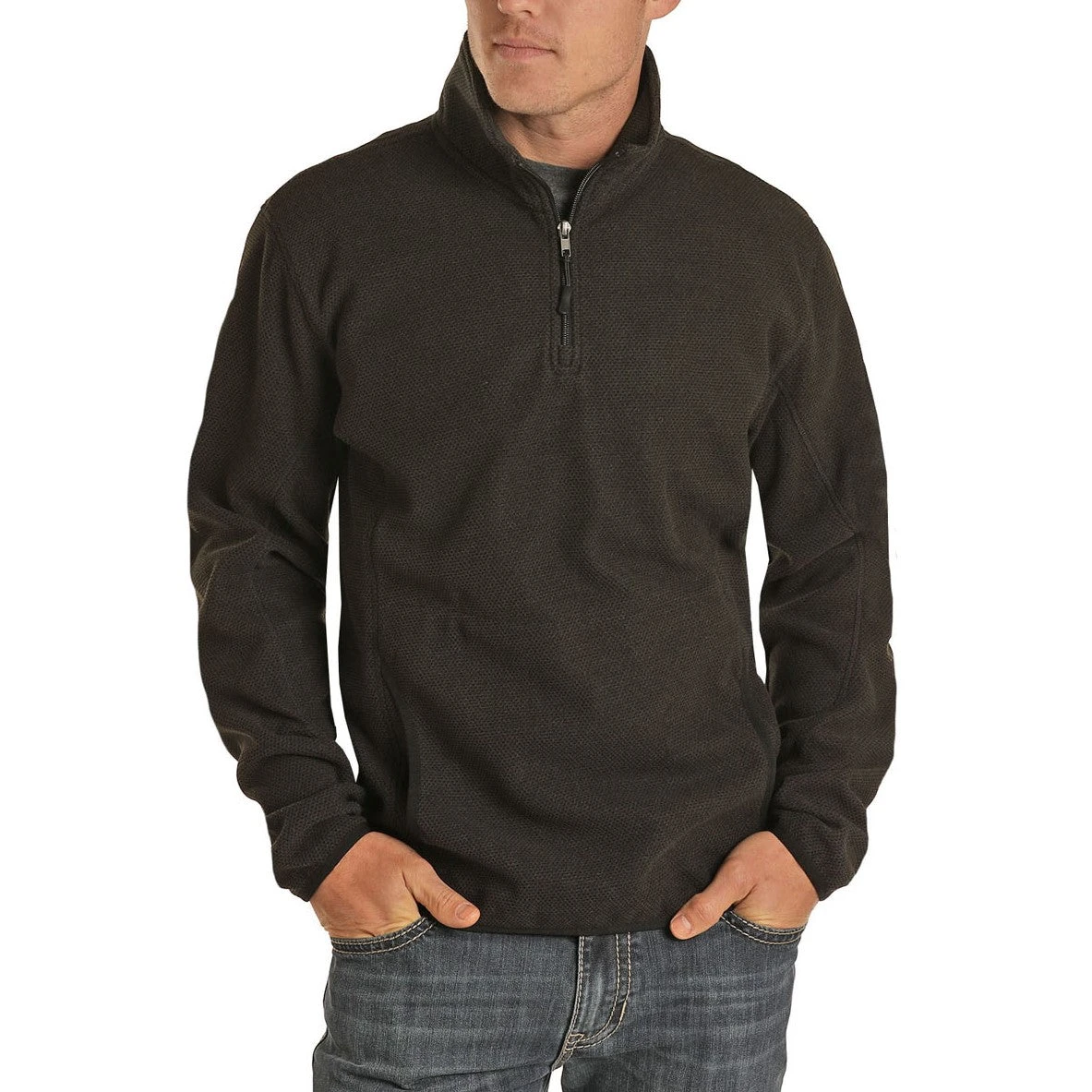 Powder River Outfitters® Men's Quarter Zip Black Pullover 91-1046-01 1 Powder River Outfitters® Men's Quarter Zip Black Pullover 91-1046-01