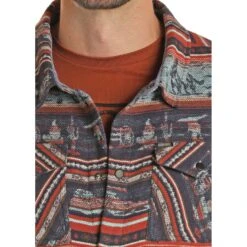 Rock & Roll Cowboy Men's Aztec Western Jacquard Shirt Jacket 92-1113 5 Rock & Roll Cowboy Men's Aztec Western Jacquard Shirt Jacket 92-1113 -Western Edge Men Sales Store 92 1113 B