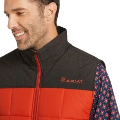 Ariat Men's Crius Concealed Carry Rooibos Tea & Espresso Vest 10037547 -Western Edge Men Sales Store F21 MNS WEST 10037547 detail01