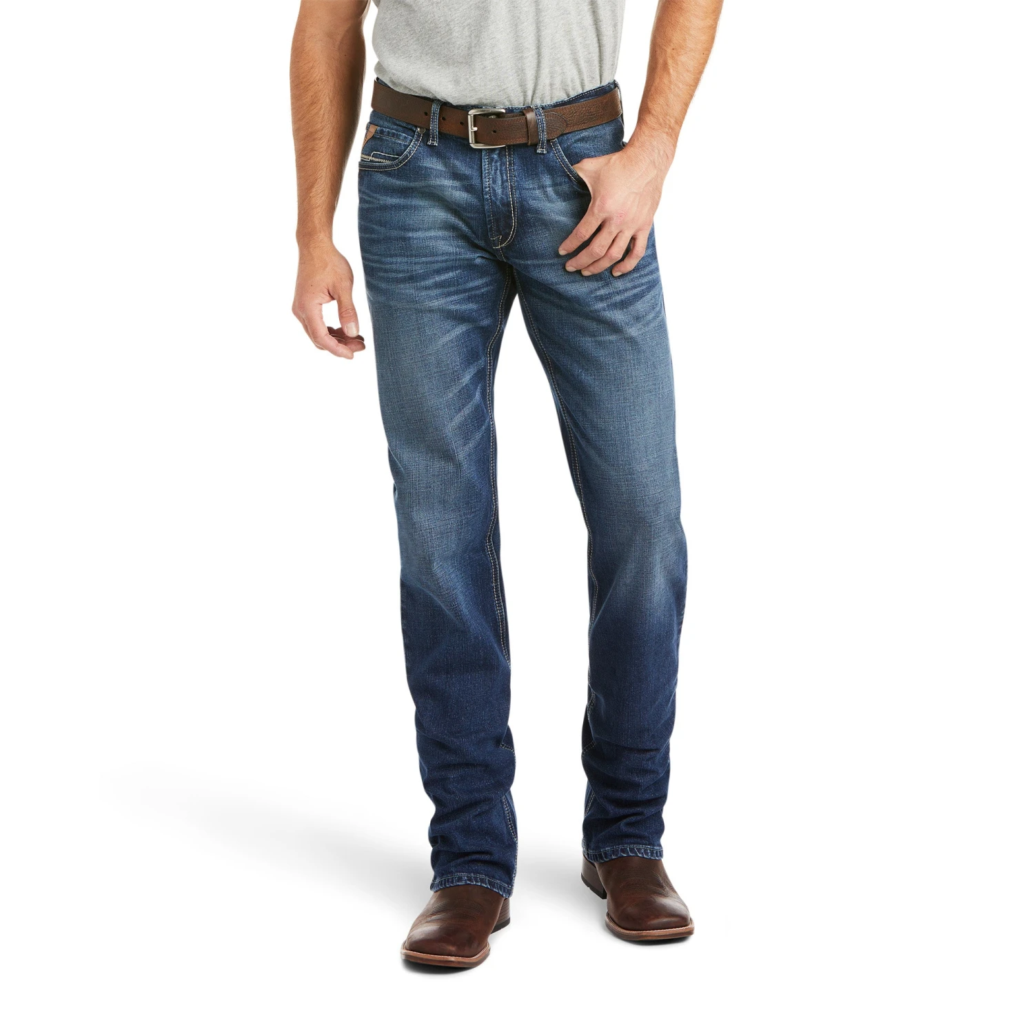 Ariat® Men's M4 Clovis Stretch 3D Stackable Straight Leg Jeans 10037968 2 Ariat® Men's M4 Clovis Stretch 3D Stackable Straight Leg Jeans 10037968 - Image 2