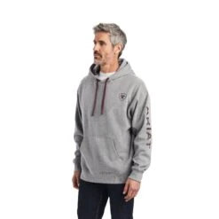 Ariat® Men's Logo Heather Grey Hoodie 10040817