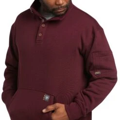Ariat® Men's Rebar Overtime Malbec Fleece Sweater 10037653 5 Ariat® Men's Rebar Overtime Malbec Fleece Sweater 10037653 -Western Edge Men Sales Store F21 MNS WORK 10037653 detail04
