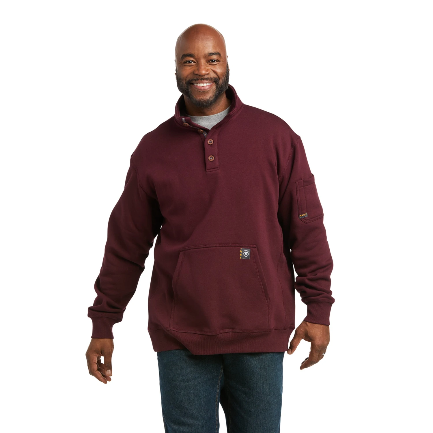 Ariat® Men's Rebar Overtime Malbec Fleece Sweater 10037653 1 Ariat® Men's Rebar Overtime Malbec Fleece Sweater 10037653