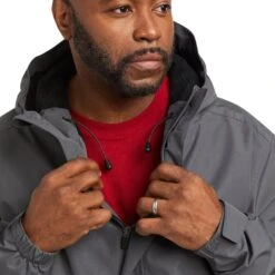 Ariat® Men's Rebar Stormshell Waterproof Grey Jacket 10037697 -Western Edge Men Sales Store F21 MNS WORK 10037697 detail01