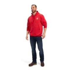 Ariat® Men's 93 Liberty Tango Red Hooded Sweatshirt 10041719 -Western Edge Men Sales Store F22 MNS WEST 10041719 full