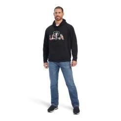 Ariat® Men's USA Proud Black Graphic Hooded Sweatshirt 10041720 6 Ariat® Men's USA Proud Black Graphic Hooded Sweatshirt 10041720 -Western Edge Men Sales Store F22 MNS WEST 10041720 full