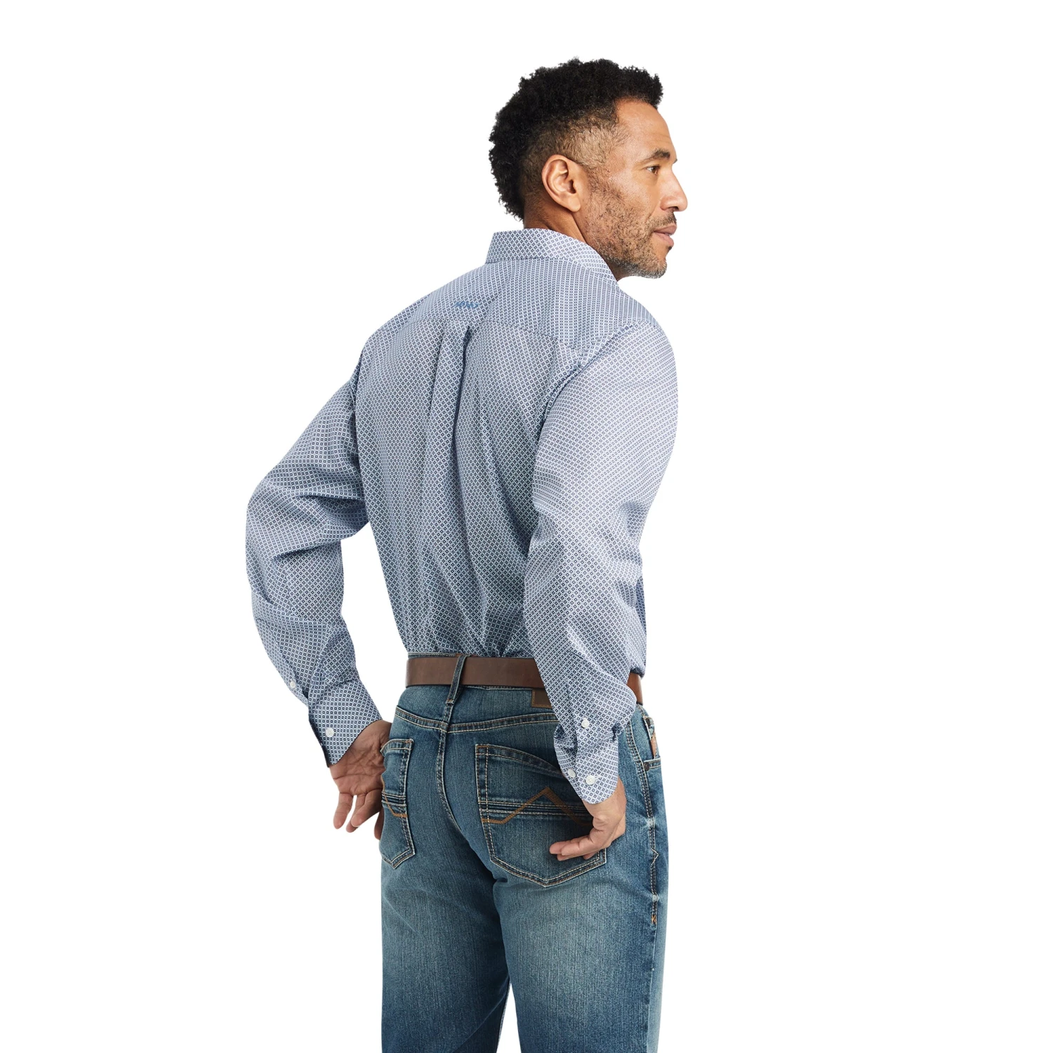 Ariat® Men's Wrinkle Free Isaac Fitted White Button Up Shirt 10042319 2 Ariat® Men's Wrinkle Free Isaac Fitted White Button Up Shirt 10042319 - Image 2