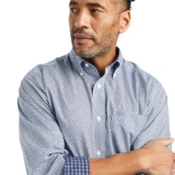 Ariat® Men's Wrinkle Free Isaac Fitted White Button Up Shirt 10042319 7 Ariat® Men's Wrinkle Free Isaac Fitted White Button Up Shirt 10042319 -Western Edge Men Sales Store F22 MNS WEST 10042319 detail01