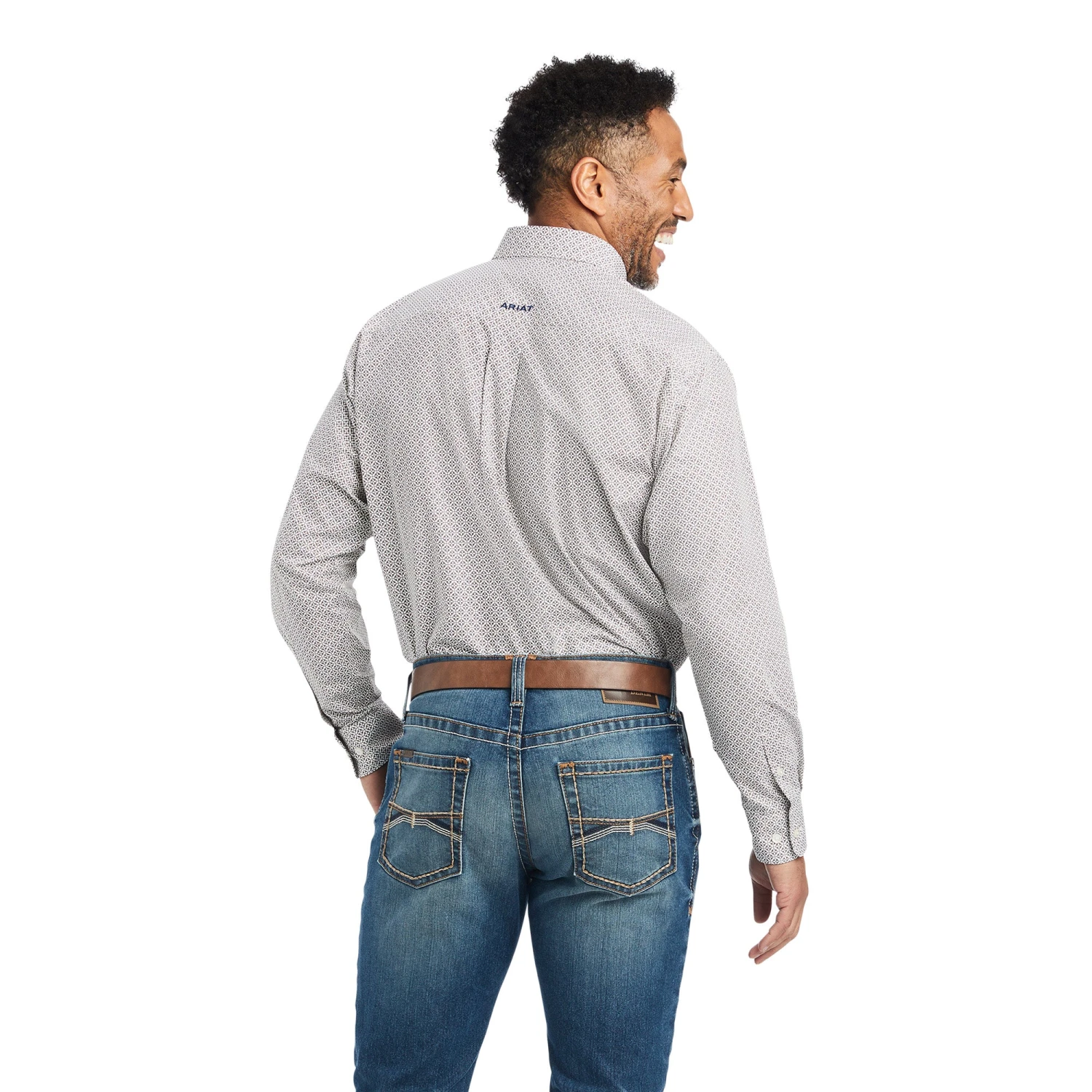 Ariat® Men's Gilean Geometric Print White Button Down Shirt 10042370 2 Ariat® Men's Gilean Geometric Print White Button Down Shirt 10042370 - Image 2