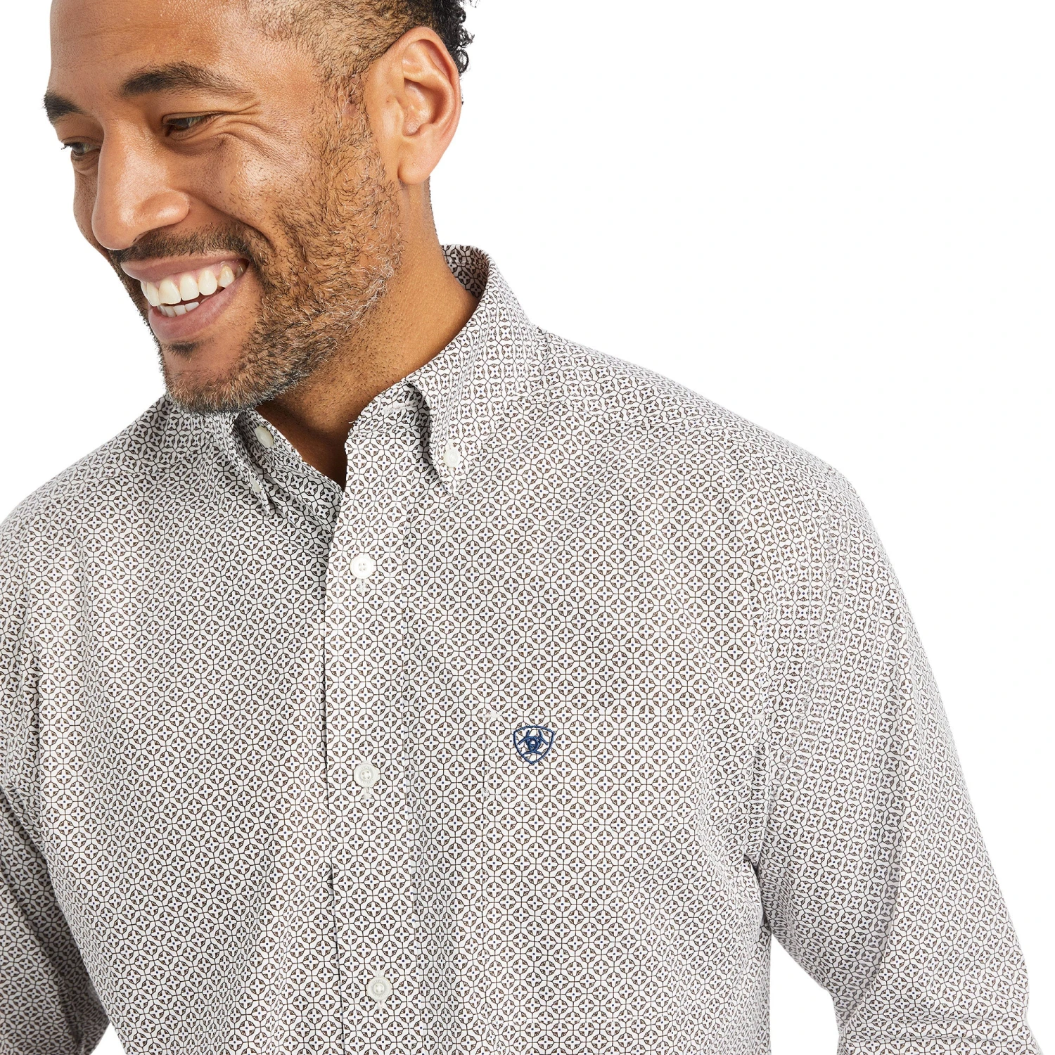 Ariat® Men's Gilean Geometric Print White Button Down Shirt 10042370 4 Ariat® Men's Gilean Geometric Print White Button Down Shirt 10042370 - Image 4
