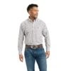 Ariat® Men's Gilean Geometric Print White Button Down Shirt 10042370