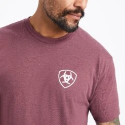 Ariat® Men's Burgundy Heather Minimalist Graphic T-Shirt 10042641 5 Ariat® Men's Burgundy Heather Minimalist Graphic T-Shirt 10042641 -Western Edge Men Sales Store F22 MNS WEST 10042641 detail01