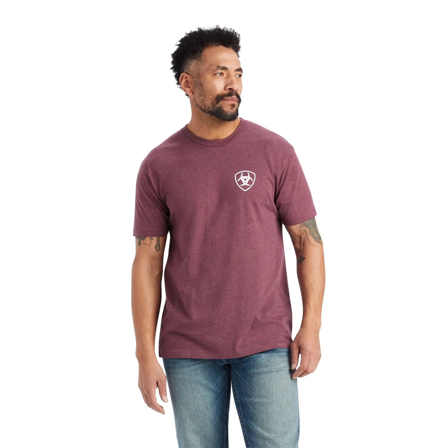 Ariat® Men's Burgundy Heather Minimalist Graphic T-Shirt 10042641 2 Ariat® Men's Burgundy Heather Minimalist Graphic T-Shirt 10042641 - Image 2