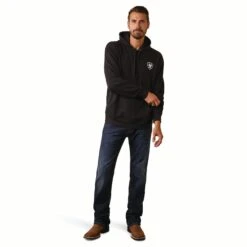 Ariat® Men's Shield Logo Mexico Black Hoodie 10042745 -Western Edge Men Sales Store F22 MNS WEST 10042745 full