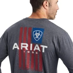 Ariat® Men's Land Of The Free Titanium Heather T-Shirt 10042778 -Western Edge Men Sales Store F22 MNS WEST 10042778 detail01
