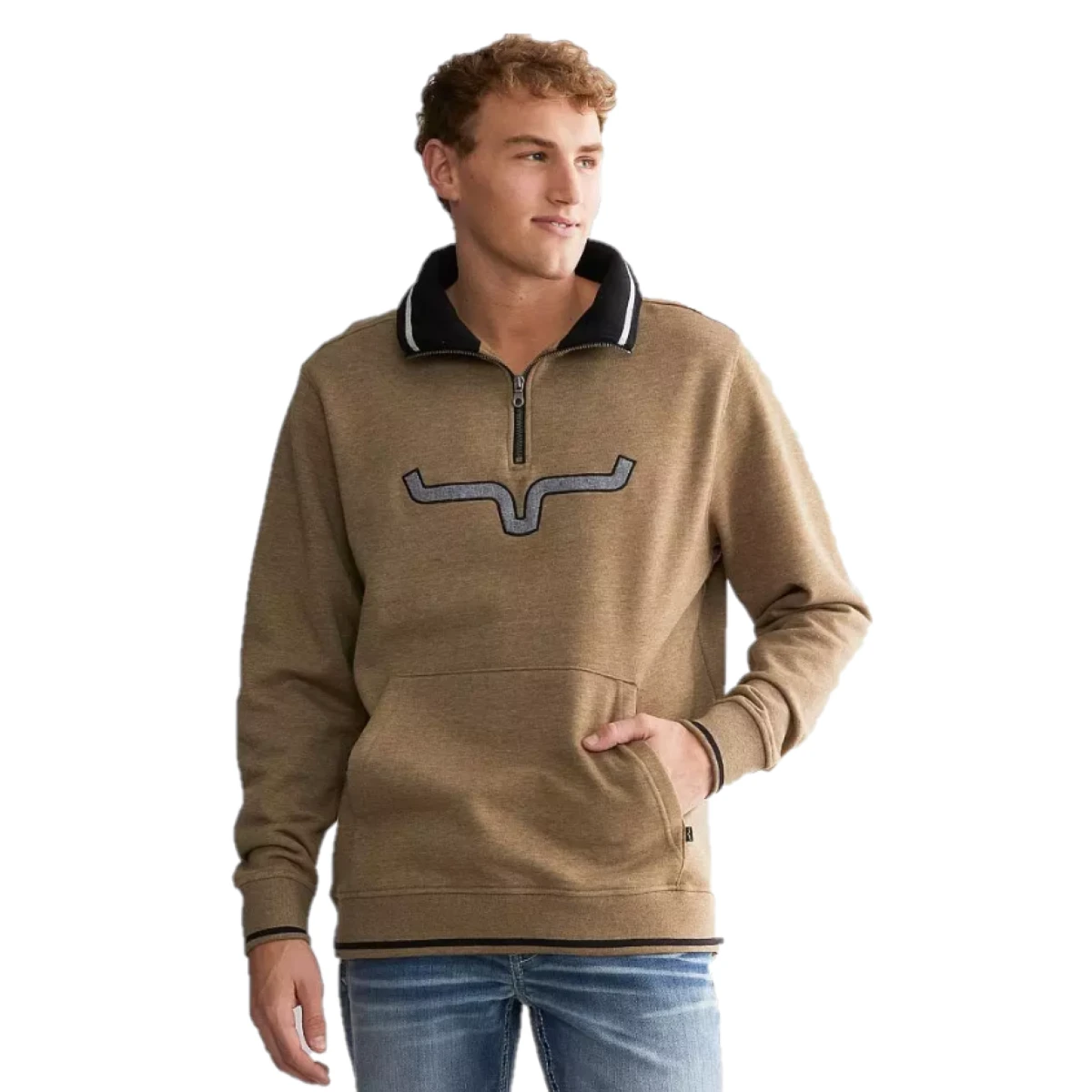 Kimes Ranch® Men's Filmore Quarter Zip Army Heather Pullover FQZ-AH 1 Kimes Ranch® Men's Filmore Quarter Zip Army Heather Pullover FQZ-AH