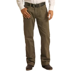 Rock & Roll Denim® Men's Olive Revolver Straight Leg Jeans M1R3589 -Western Edge Men Sales Store M1R3589 1