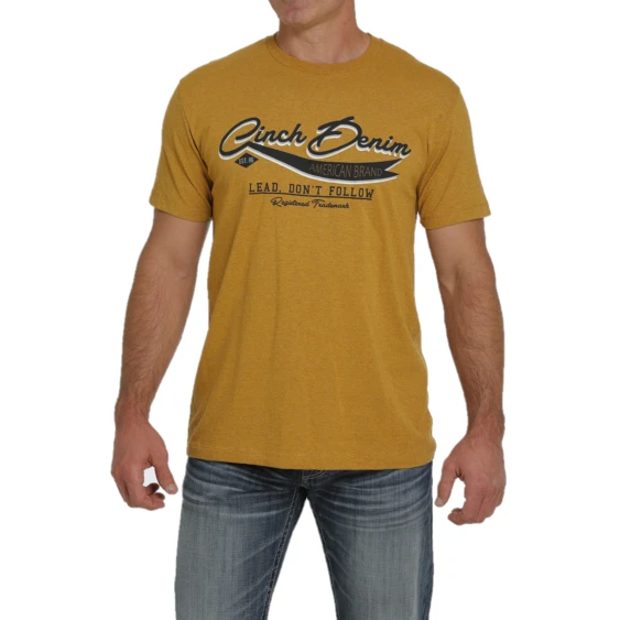 Cinch® Men's Lead Don't Follow Gold Graphic T-Shirt MTT1690512 1 Cinch® Men's Lead Don't Follow Gold Graphic T-Shirt MTT1690512